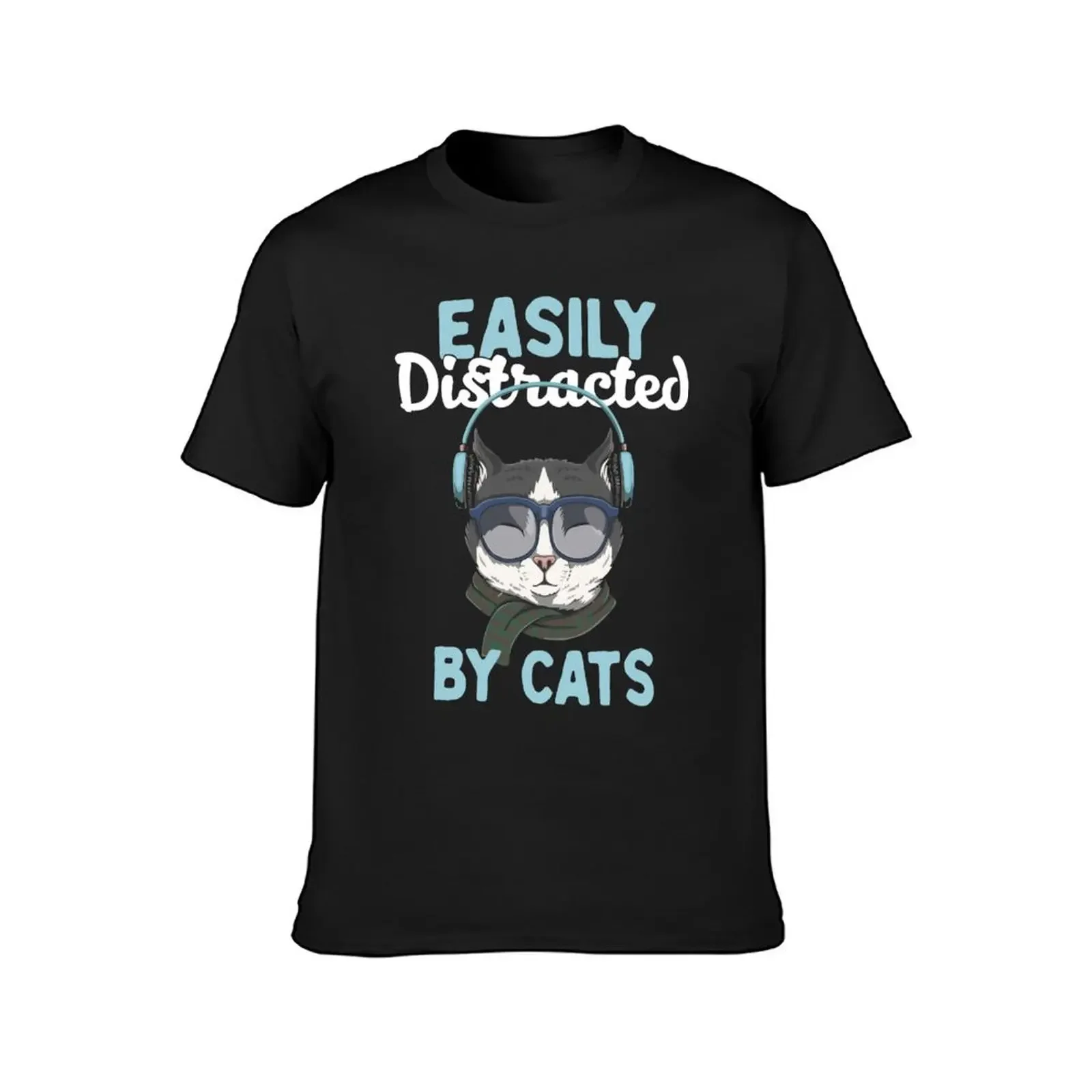 Copy of Easily Distracted By Cats T-Shirt shirts graphic cotton graphic tees tops plain big and tall t shirts for men