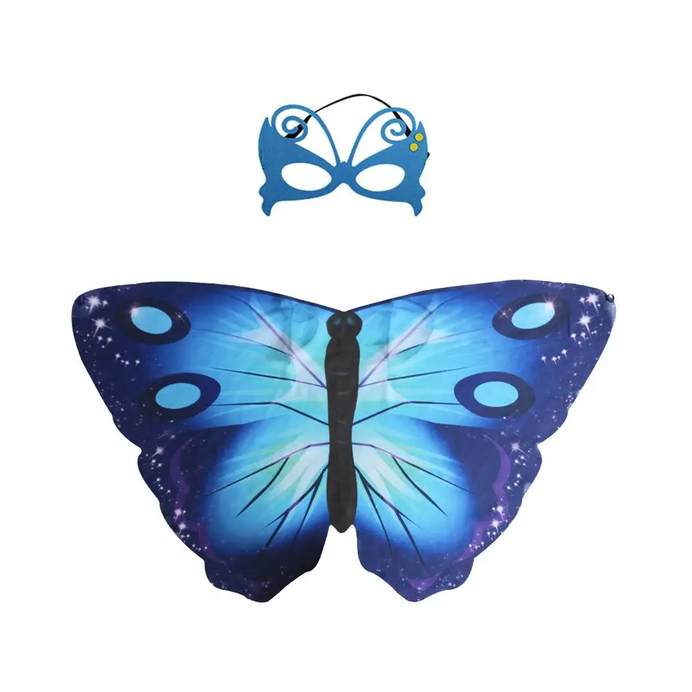 

Butterfly Wings Shawl Mask Set Cloak for Kids Halloween Party Costume Props Vibrant Durable Comfortable Photo Shoot