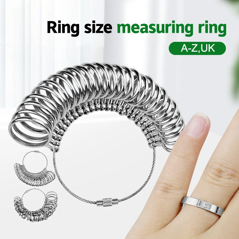 1Set Metal Ring Gauges Sizer Meter Hand Loop Jewellery Measuring Ring Tool Finger Ruler Measurement Finger Circumference UK Size