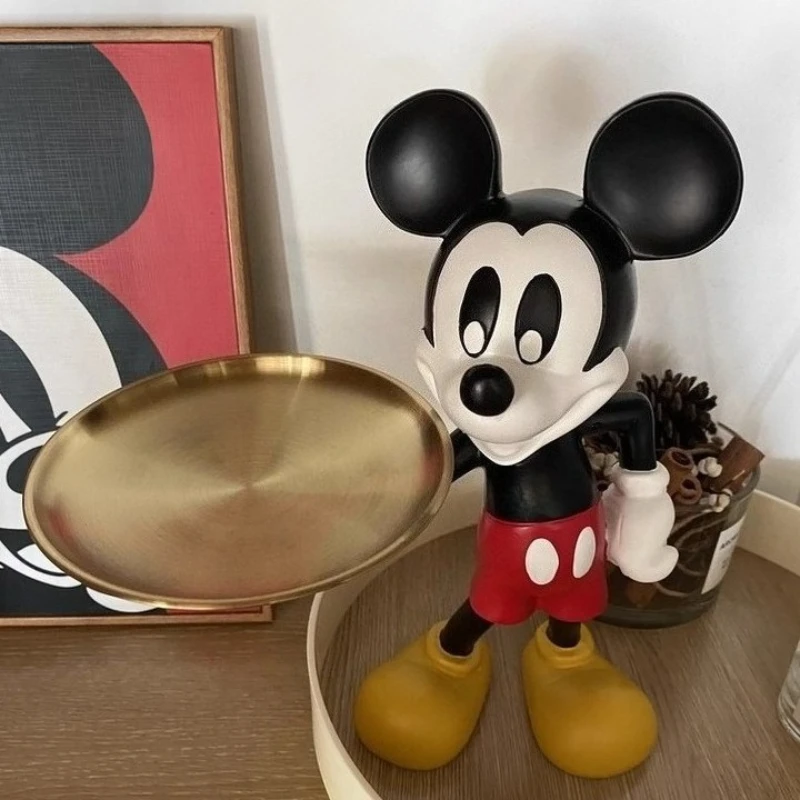 

28cm Classics Mickey Key Storage Tray Resin Statue Action Figure Collection Desktop Model Ornaments Home Decor Toy Gift