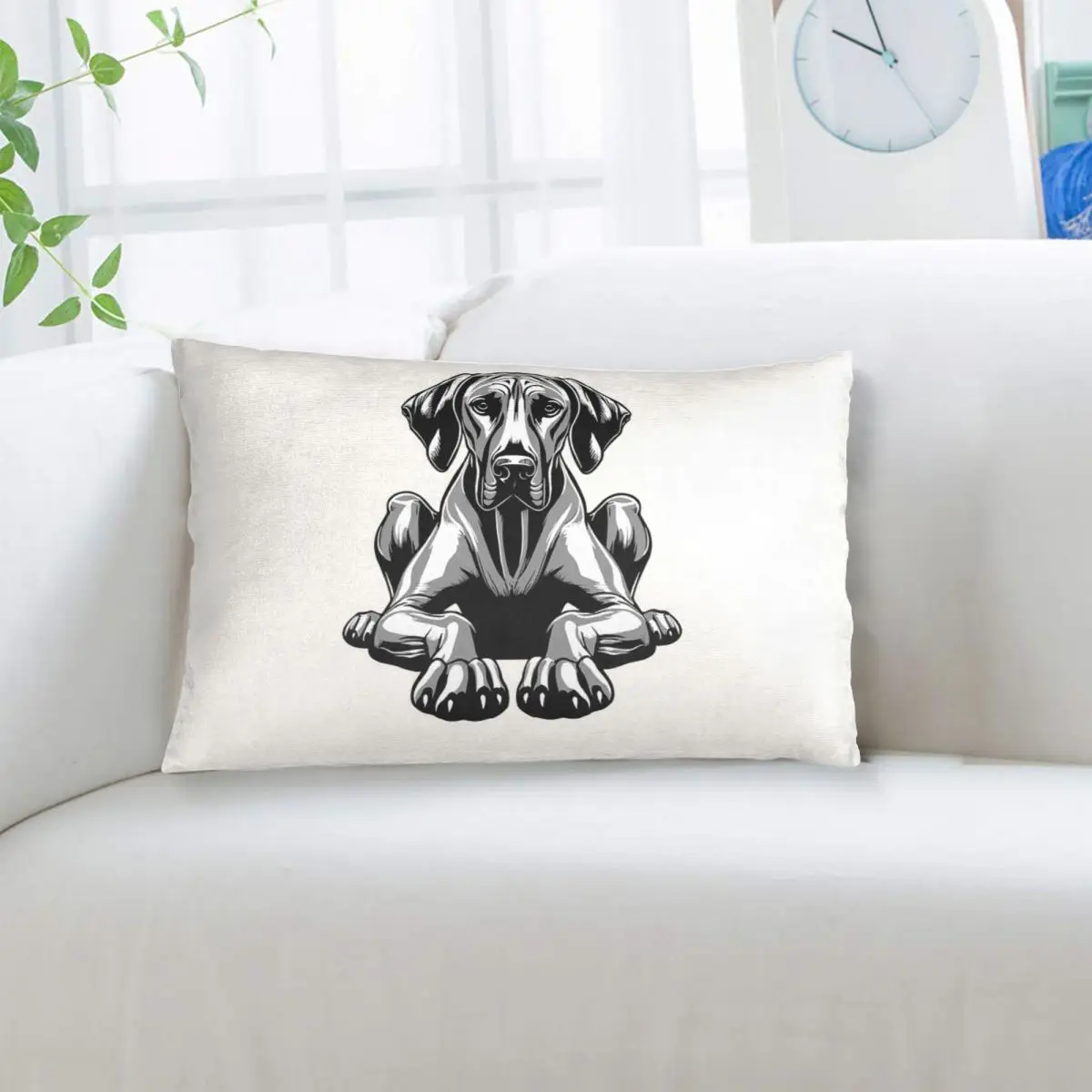 Funda de almohada rectangular Rhodesian Ridgeback, funda de cojín decorativa para dormitorio, cama, hogar, almohada decorativa cómoda