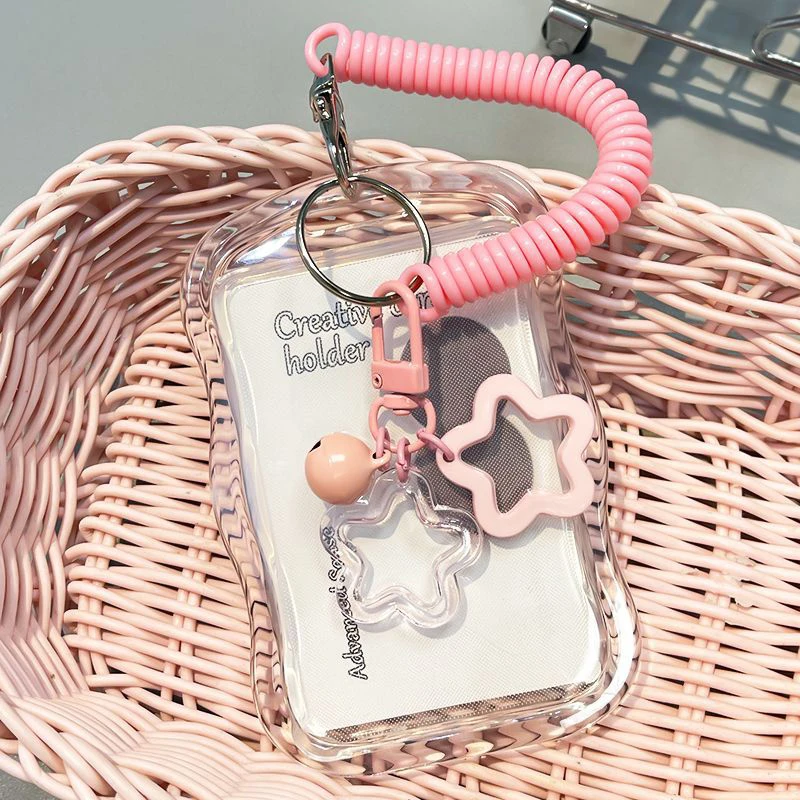 Hot Sale Durable Clear Snap-Closure Kpop Photocard Keychain Card Wallet