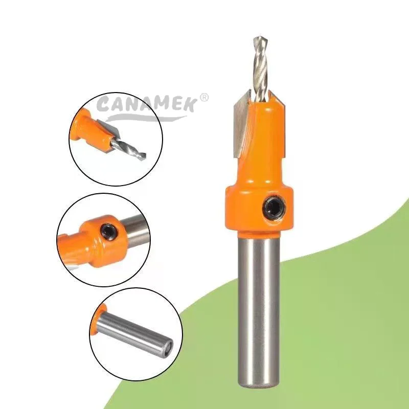 8/10mm Diameter High-speed Steel Woodworking Countersunk End Milling Cutter Drill, Suitable For Disassembling Wood Milling Tool