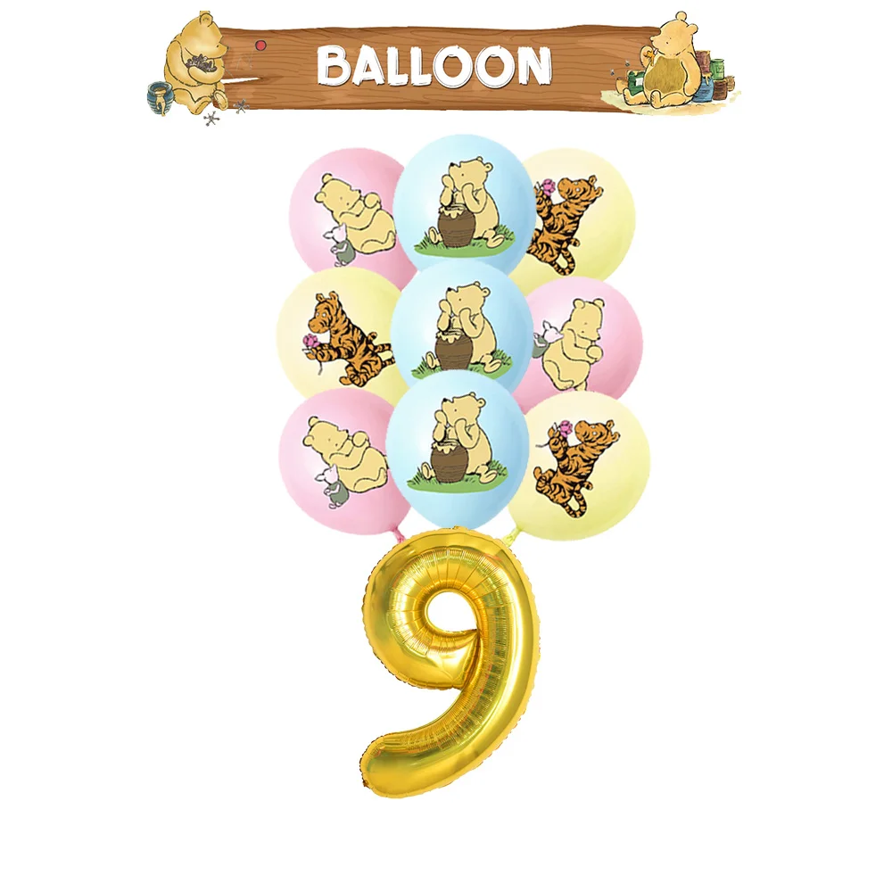 Winnie Puuh Geburtstagsdekoration Puuh-Bär Teller Tischdecken Servietten Banner Becher Kindergeburtstag Geschenke Babyparty – Detail 27