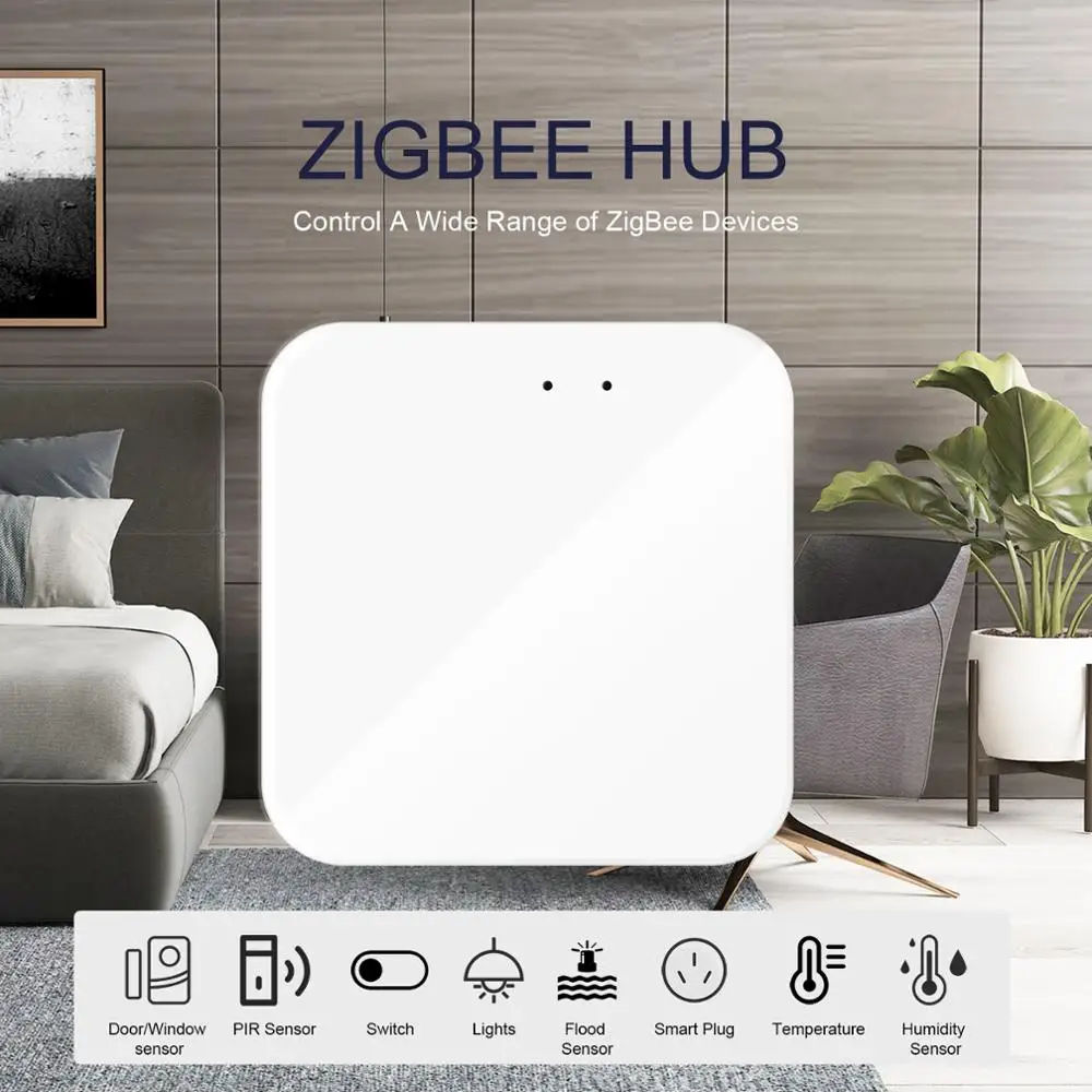 Tuya Zigbee Hub de Gateway Sem Fio, Casa Inteligente, Sistema de Controle Central, App Life, Dispositivo de Controle Remoto, Compatível com Alexa,