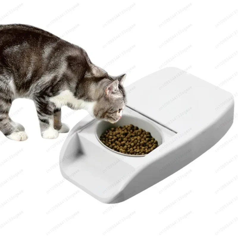Anti-stealing pet automatic feeder smart chip recognition infrared induction multi-pet cat cat bowl timing machine