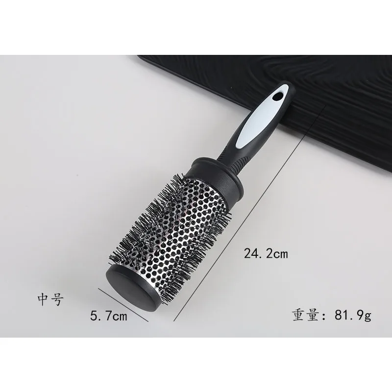 Spazzola per capelli per lo Styling dei capelli pettine in Nylon cilindro pettine per capelli ricci pettine termico in tubo di alluminio pettine a botte rotonda strumento riccio