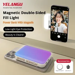 Magnetic Wireless Charging RGB Fill Light Double-Sided for Mobile Phone Shooting And Selfies - Portable Lighting Accessory