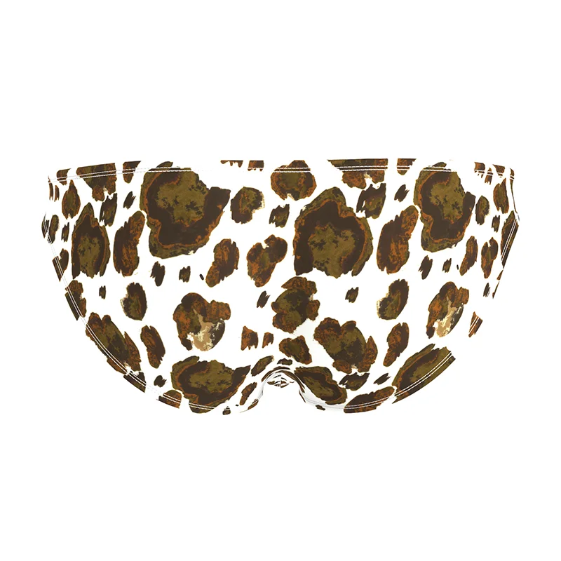 Men's triangle underwear ice silk quick drying thin, breathable, high elasticity, low waist, leopard print sexy view 2