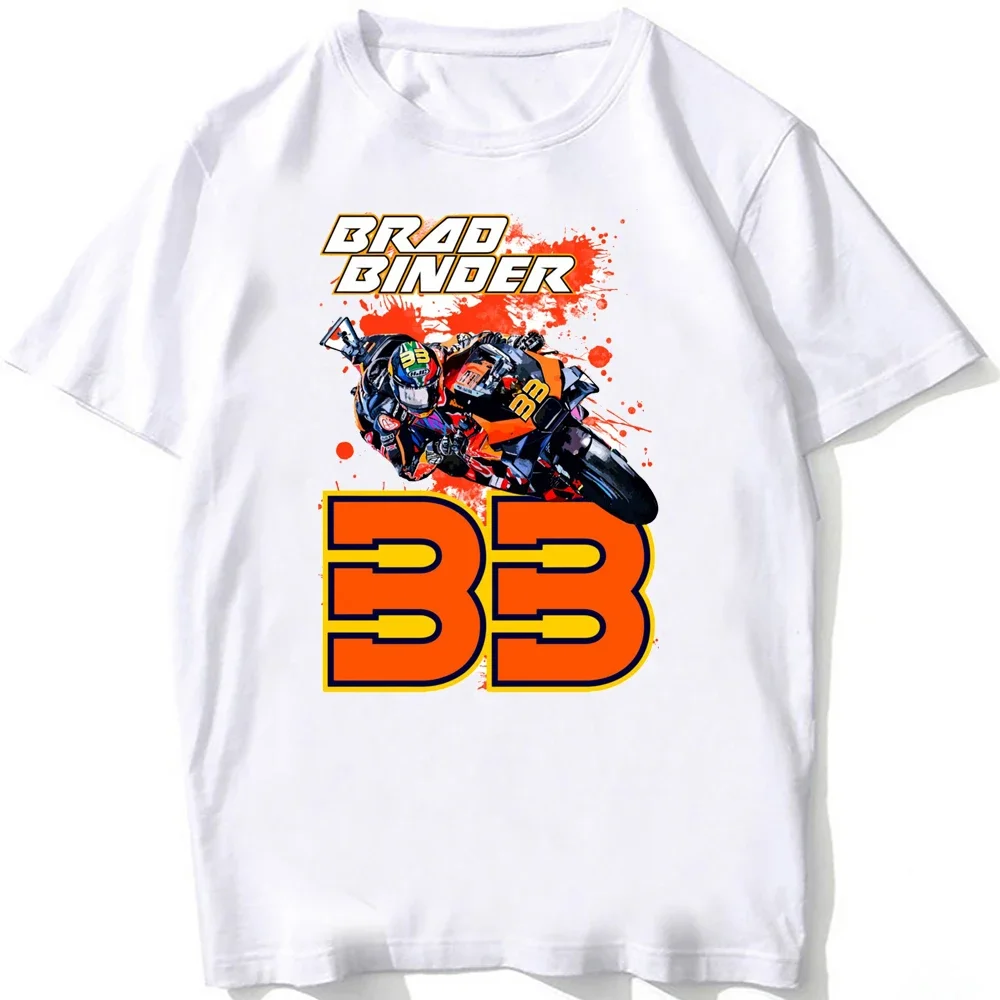 Brad Binder 33 GP Racing Legend T-Shirt Unisex New Men Short Sleeve Hip Hop Boy Casual Tees Motorcycle Sport GP Fans White Tops