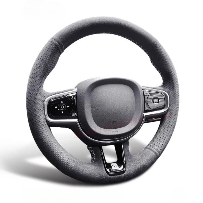 

DIY Hand Sewn Anti Slip Suede Steering Wheel Cover Wrap For Volvo XC60 S90 XC90 XC40 S60 I S80 I V60 Car Interior Accessories