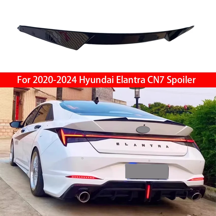 

For 2020-2024 Hyundai Elantra CN7 Glossy Black Carbon Car Exterior Tuning Accessories Rear Trunk Lid Spoiler Wings Bodykit