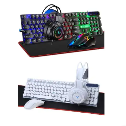 G8DB 게임 콤보 키트 4-in-1 키보드 헤드셋 마이크 마우스 대형 마우스 패드