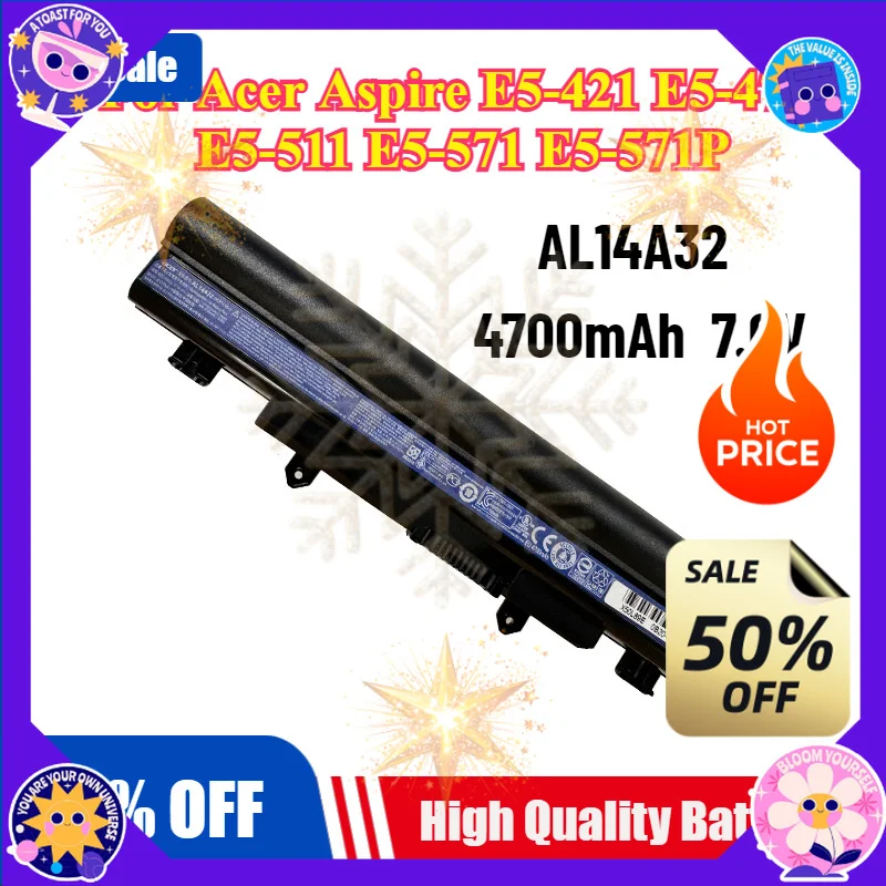 SWZY  AL14A32 Battery For Acer Aspire E5-421 E5-471 E5-511 E5-571 E5-571P E5-551 E5-521 V3-472
