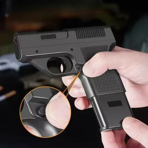 2026 New Clip Gun Type Butane Gas Lighter Three Capacity Cigarette Holder Windproof Jet Blue Flame Lighters Men's Gifts (NO GAS) - Image 3