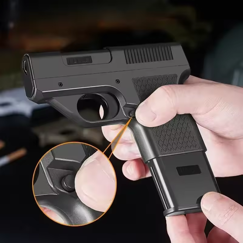2026 New Clip Gun Type Butane Gas Lighter Three Capacity Cigarette Holder Windproof Jet Blue Flame Lighters Men's Gifts (NO GAS) - Image 3