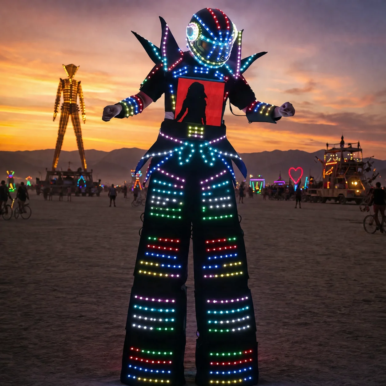 LED Stilts Walker Robot Costume Luminous High Quality Suit Lighting up for Celebration Party Nightclub DJ Event Show