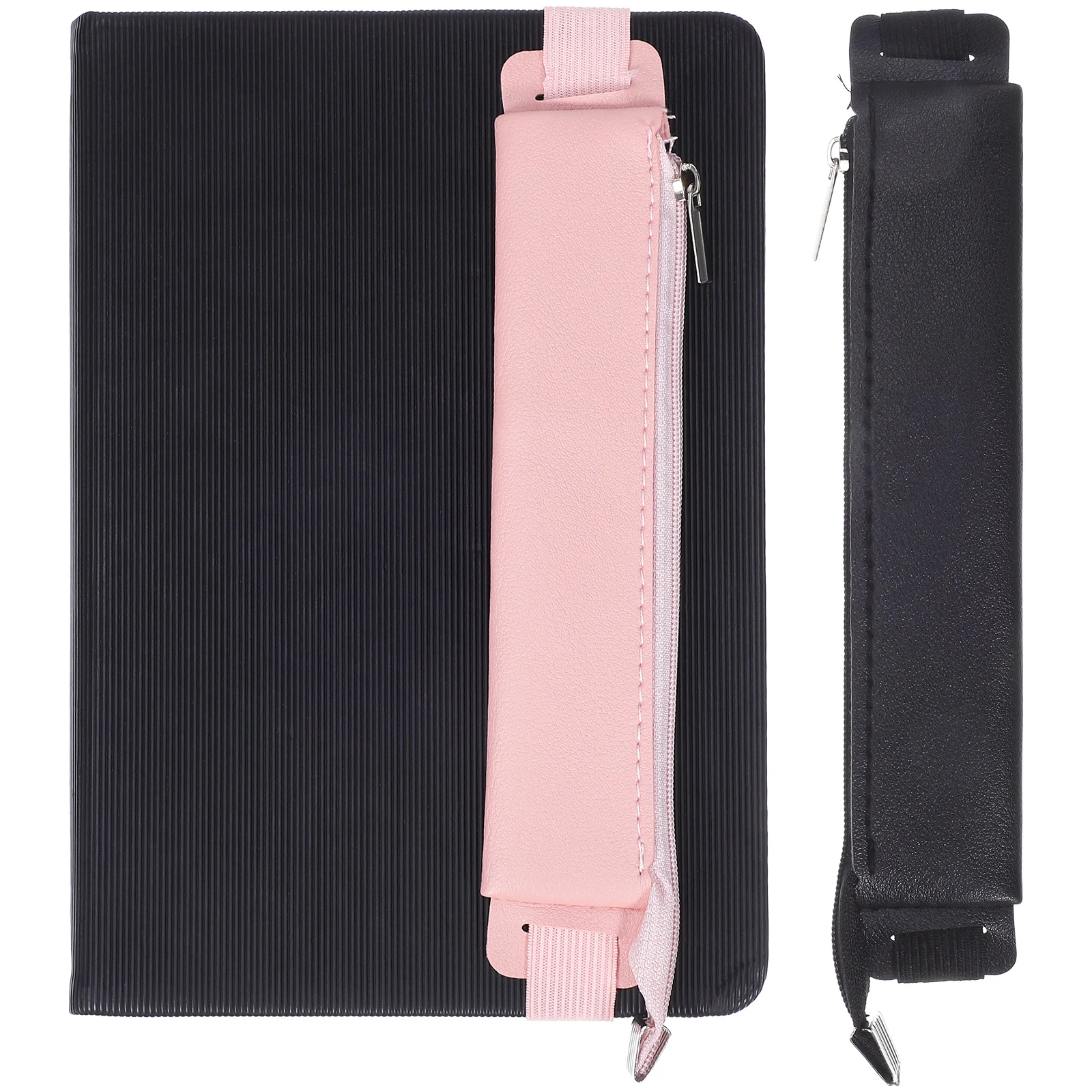 

2Pcs Pink Elastic Pencil Case Zipper Pen Pouch Portable Pen Holder for Notebook Planner Office Supplies School Stationery
