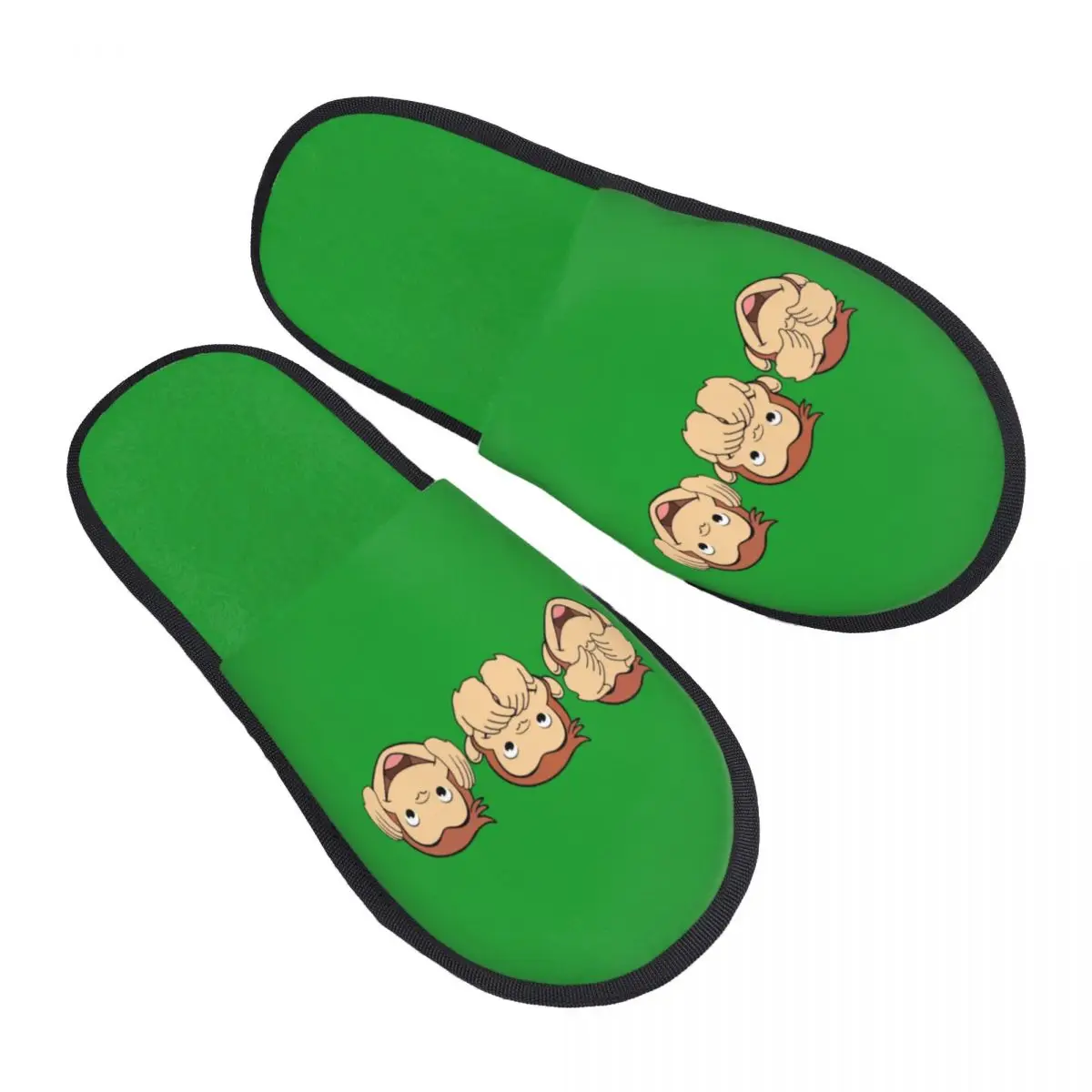 

Custom Curious George House Slippers Women Comfy Memory Foam Monkey Anime Slip On Bedroom Slipper Shoes
