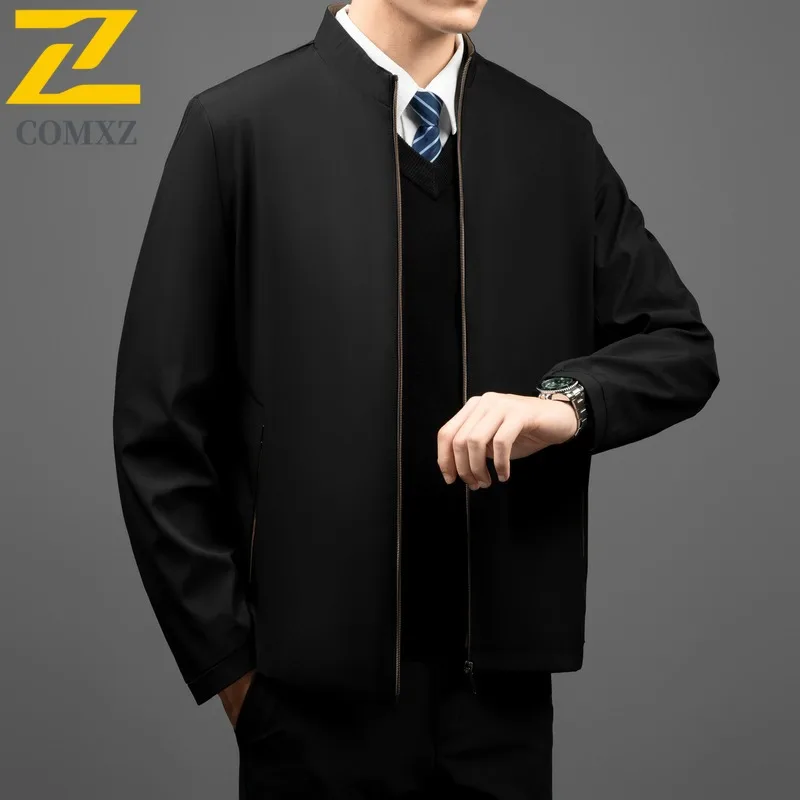 

COMXZ Мужская верхняя одежда Деловая повседневная минималистичная классическая деловая куртка для поездок на работу Вечерняя куртка высокого класса без морщин