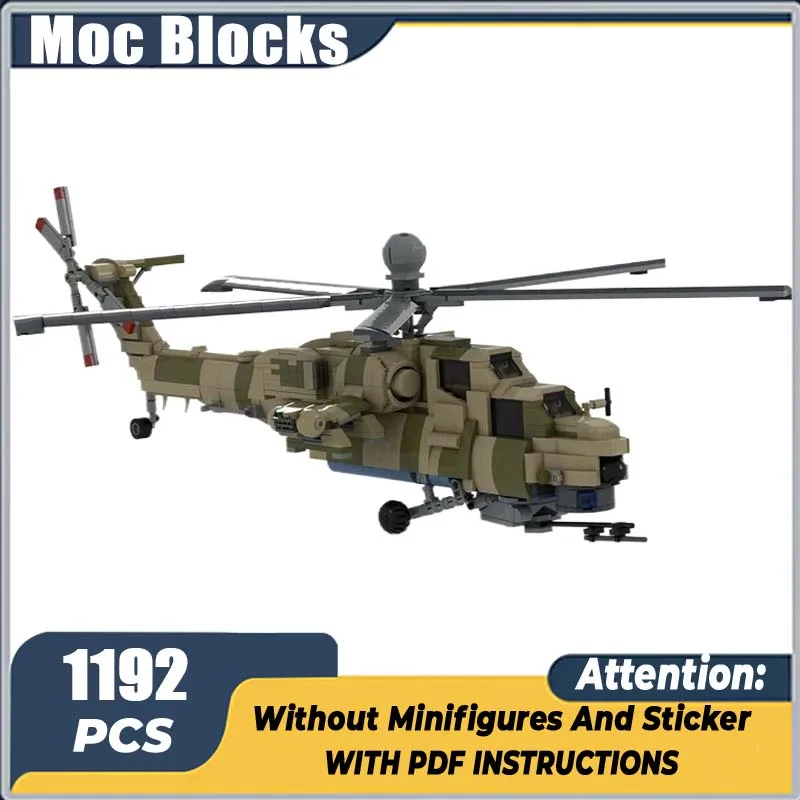 Military Series Model Moc Building Bricks 1:38 Mi28NM Fighter Model Building Technology Modular Blocks Construstion Toy Gifts