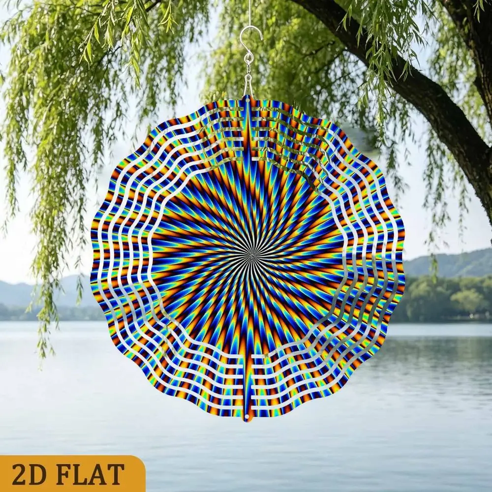 CIFBUY Optical Illusion 2D Flat Print Aluminum Wall Art 10 Inch Waterproof Durable Metal Decor for Outdoor Garden Patio Courtyar