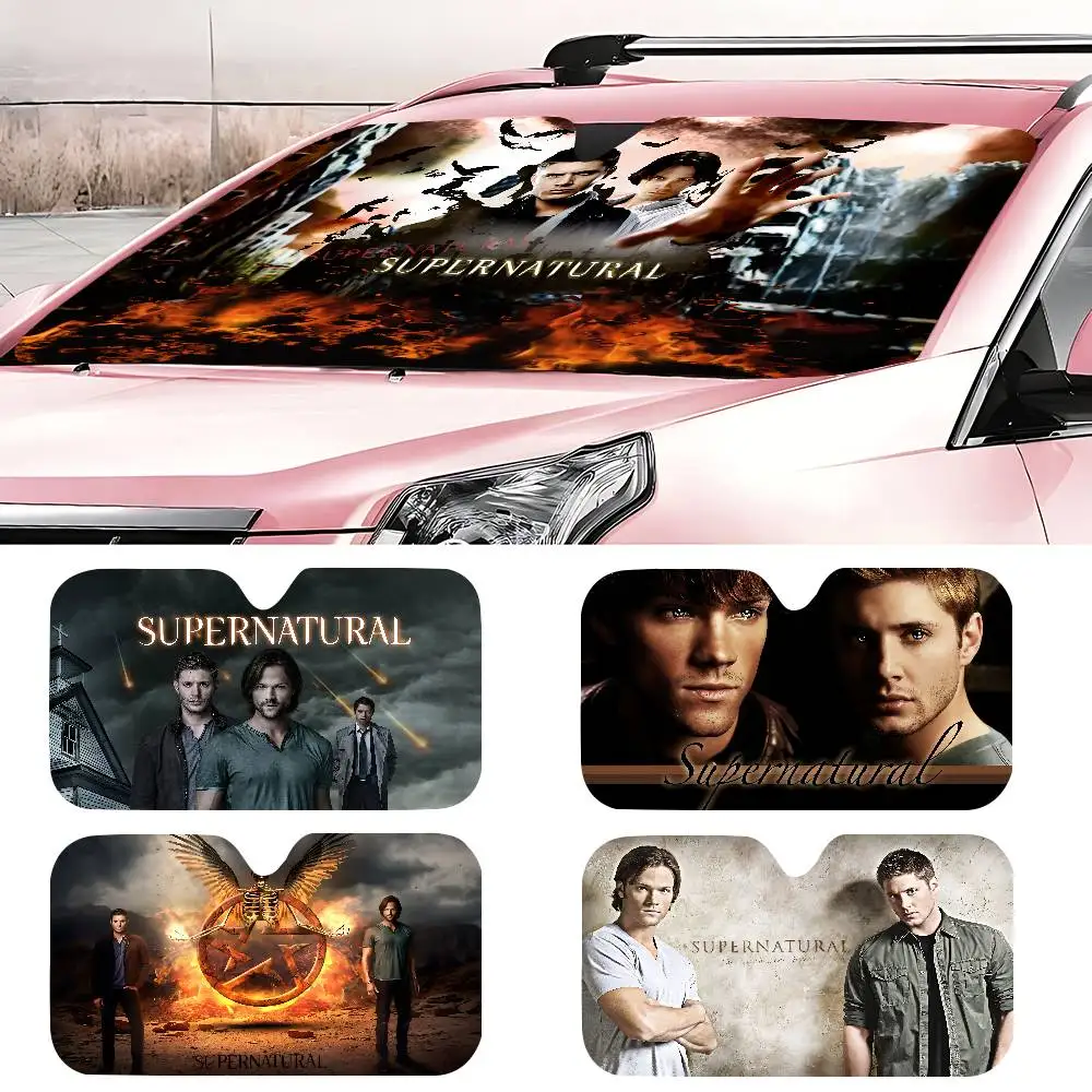 

Movie S-Supernatural Car Sunshade Shield Windshield Window Sun Blocker Cover Interior Protection For Truck SUV Visor Universal