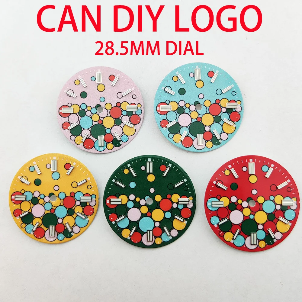 NH35 الطلب اللون بالون الساعات الاتصال الهاتفي مضيئة الاتصال الهاتفي 29 مللي متر صالح NH35 NH36 ETA2836 2824 DG2813 3804 ميوتا 8215 ساعة يد تعمل بالحركة الاتصال الهاتفي