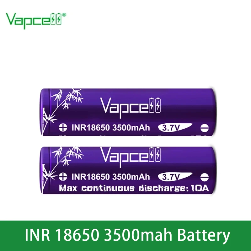 Original Vapcell INR 18650 3500mah 10A 3.7V Battery Rechargeable 18650 Lithium Batteries For Flashlight