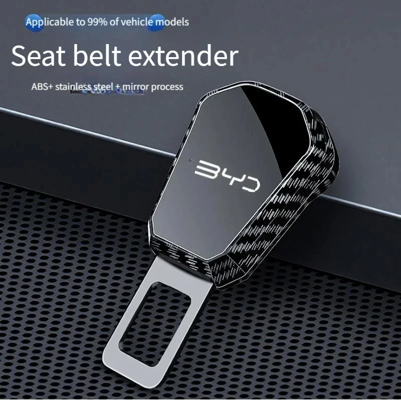 Alloy Seat Belt Buckle Extension Plug For BYD Dolphin Seal Atto3 Han Tang Song Yuan BYD Logo Vehicle Safety Belt Connector Inter