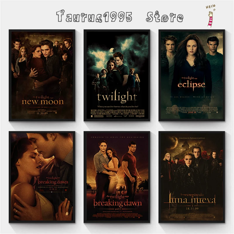 Twilight Movie Posters Retro Kraft Paper Print Poster Vintage Room Home Decor Aesthetic Breaking Dawn/New Moon Art Wall Painting