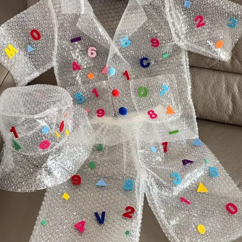 Costume fai-da-te ecologico Genitore Bambino Attività Vestito Numero Decorato Sfilata di moda Abbigliamento Prestazioni per l'asilo riciclato