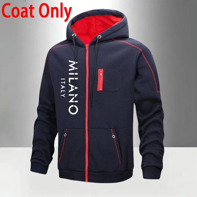 2026 New Men's Tracksuit Casual Hoodie Sweatshirts Coat Outdoors Sports Jogging Clothing Autumn Winter Single Zip Jacket Pants view 5