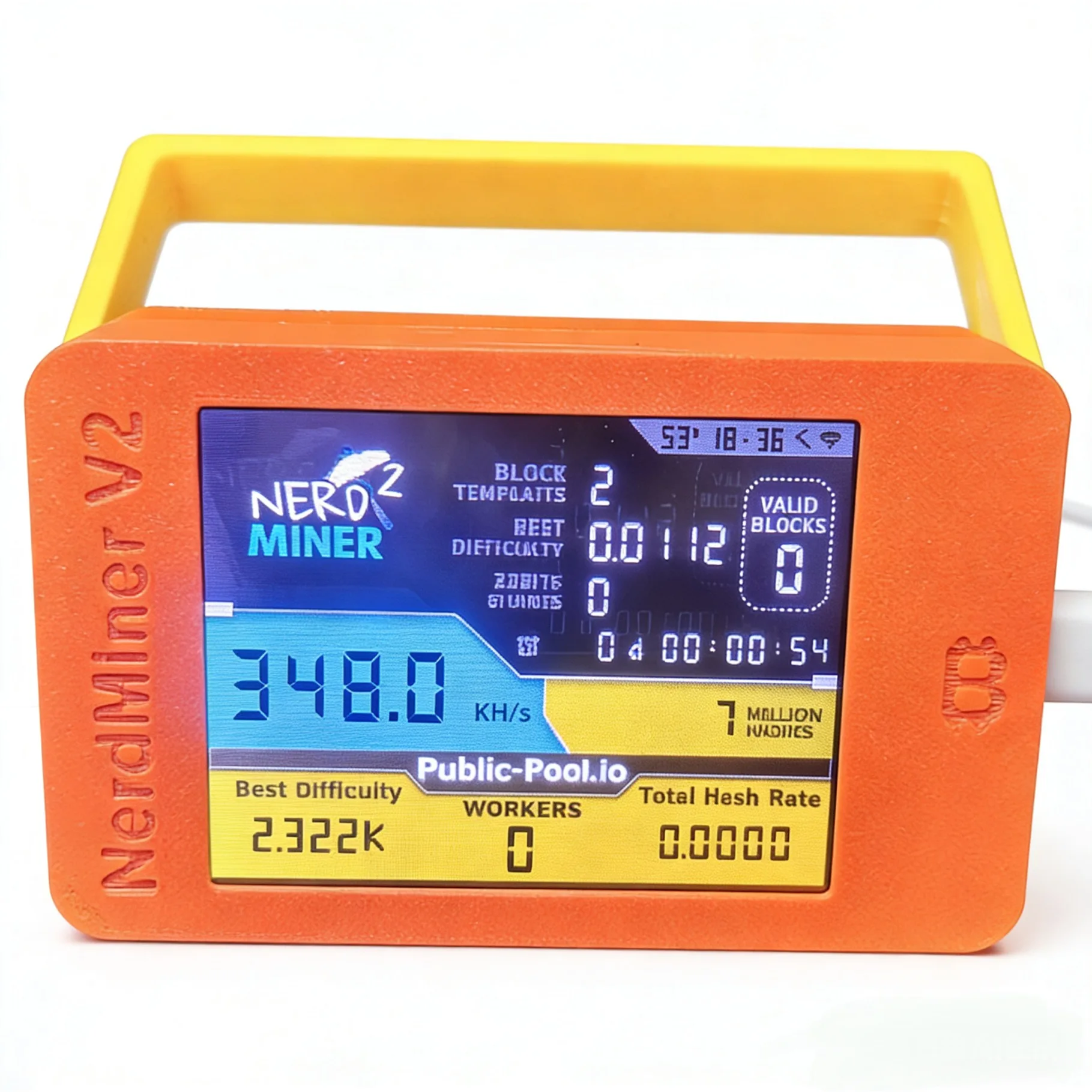 NMMiner NerdMiner V2 ESP32 2.8-Inch Touchscreen Development Board Lucky  Solo Bitcoin Miner 350KH/s Smart Display