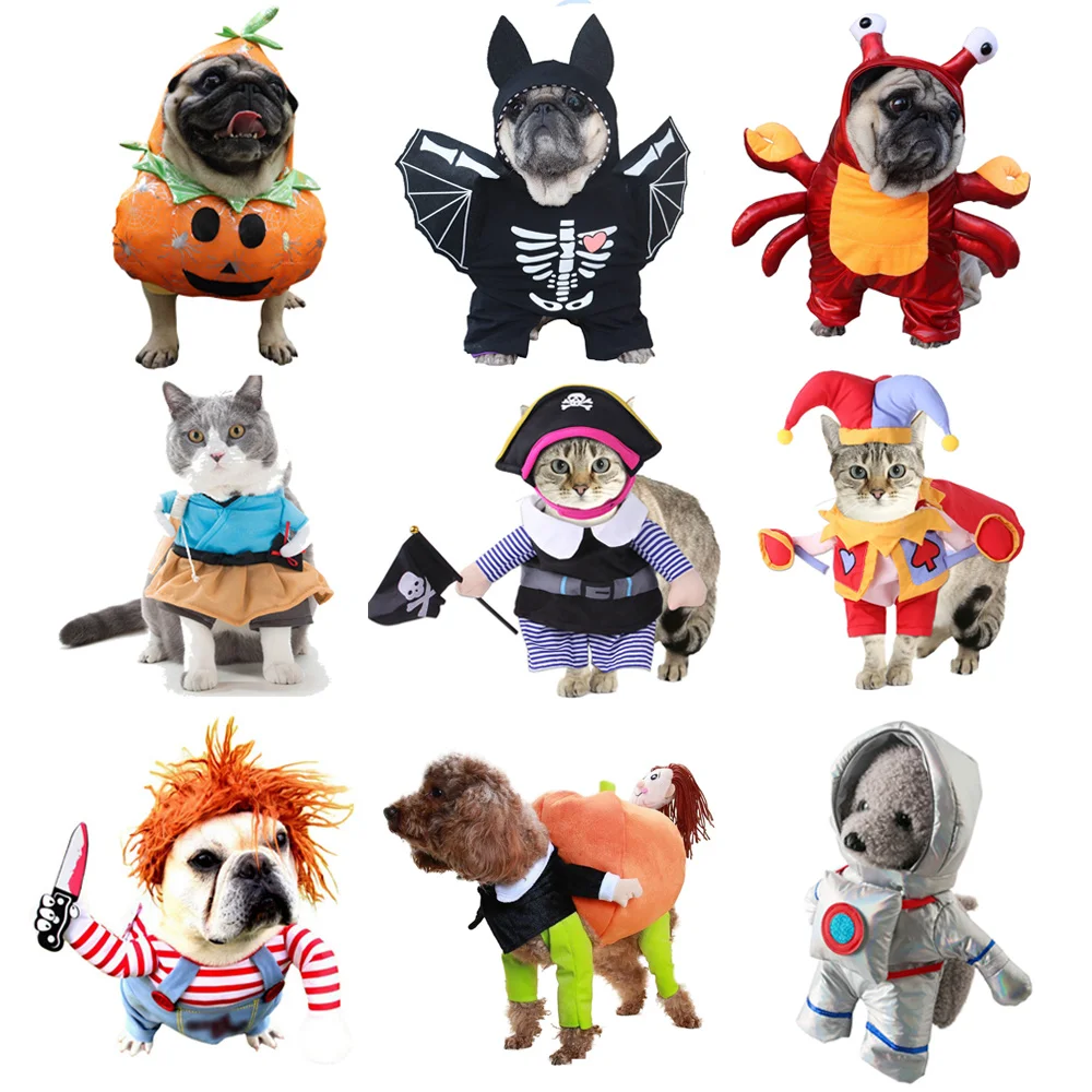 Halloween Pumpkin Dog Clothes Funny Pet Dogs Cosplay Costumes Sets Halloween Dog Costume Comical Outfits Pet Cat Party Clothing