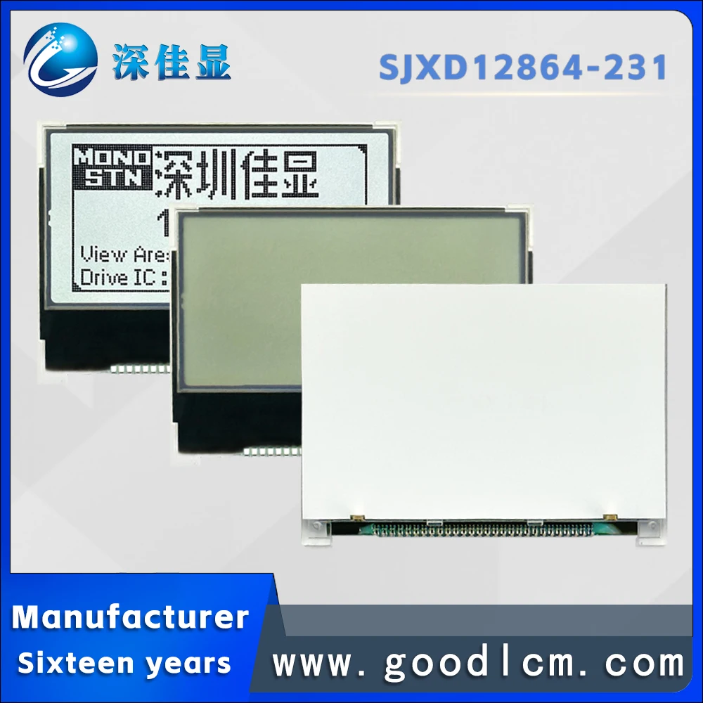 high quality COG/FPC lcd display SJXD12864-231 FSTN Positive monochrome lcd display led backlight ST7565R drive 3.3V