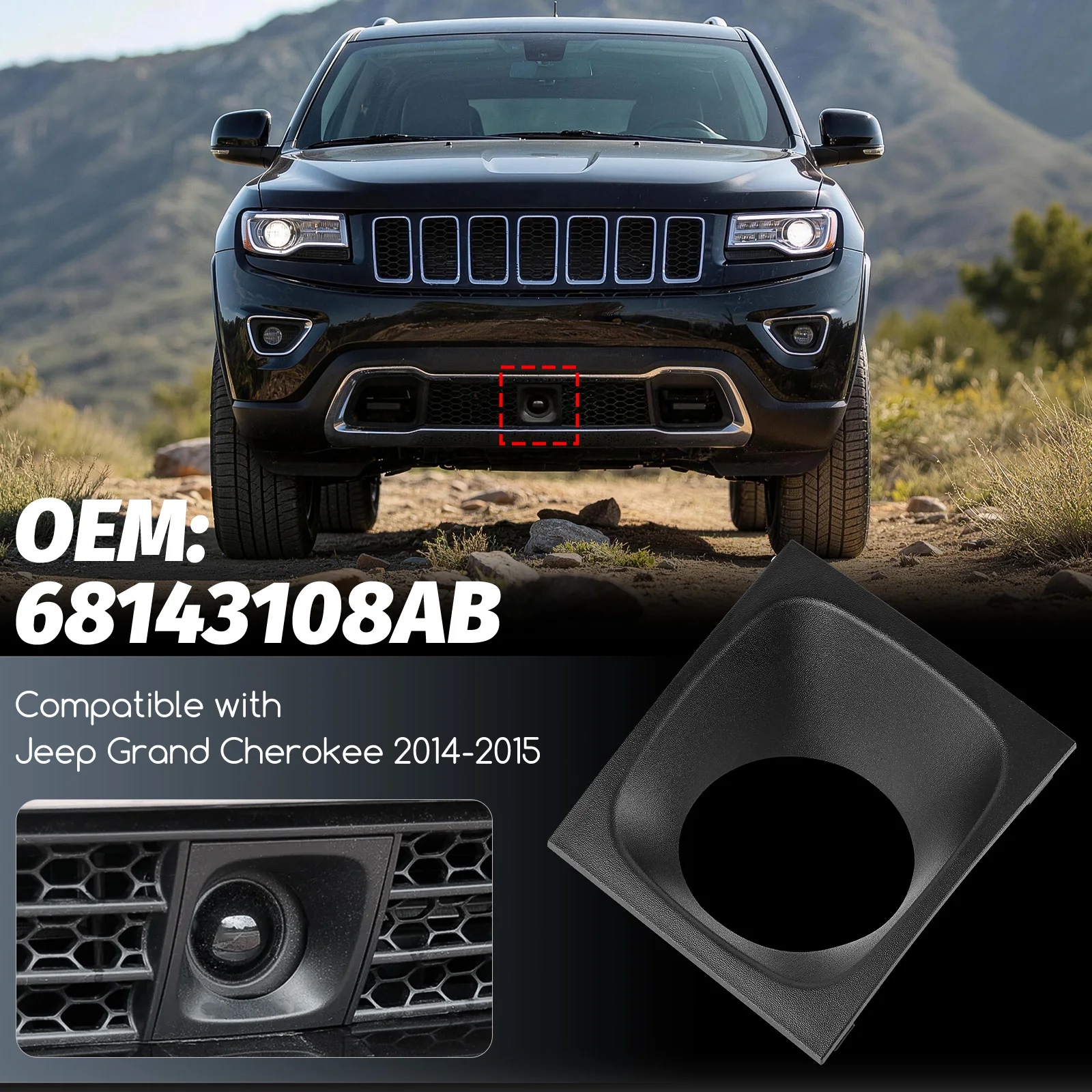 Für Jeep Grand Cherokee 2014-2015 Auto Front Adaptive Tempomat Lünette Abdeckung Frontschürze Center Lünette 68143108AB – Detail 8