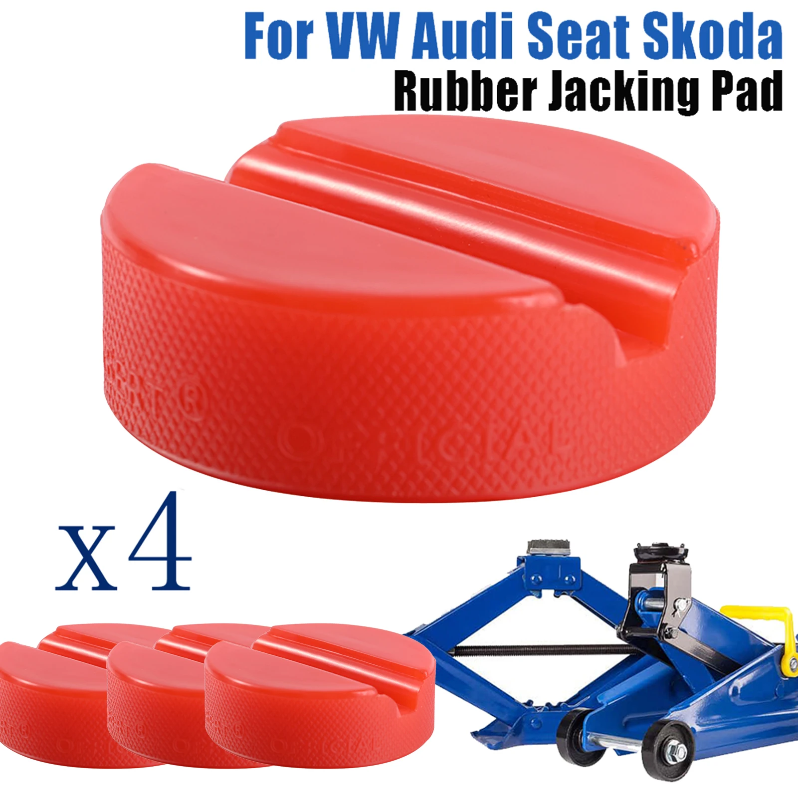 

4Pcs Floor Slotted Jack Pad Frame Protector Jacking Tool Pinch Weld Side Lifting Disk Guard Polyethylene For VW Seat Skoda Audi