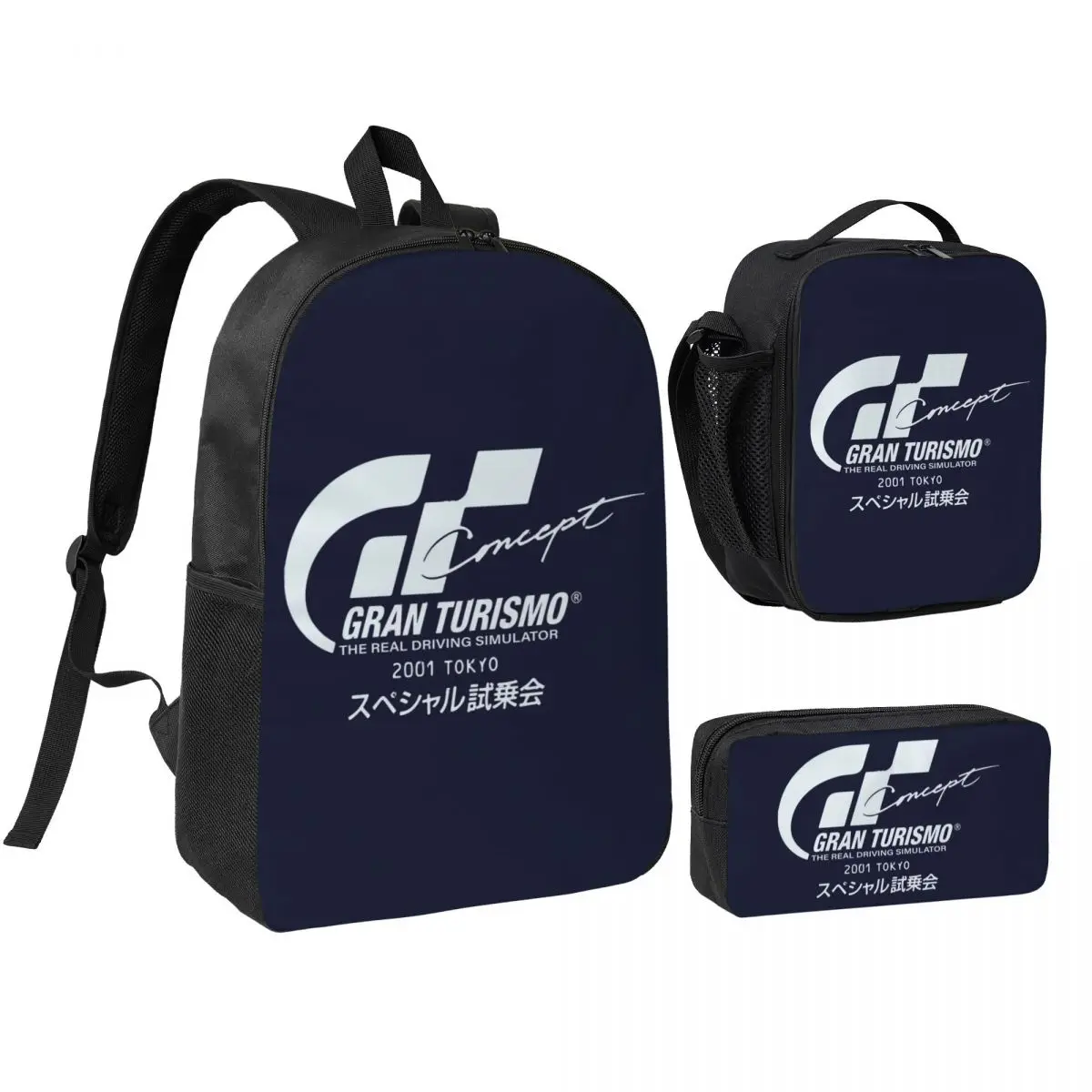 

Gran Turismo P R E M I U M Backpack Boys Girls BookBag School Bag Shoulder Bags 3ps Insulated Lunch Bag Pencil Case
