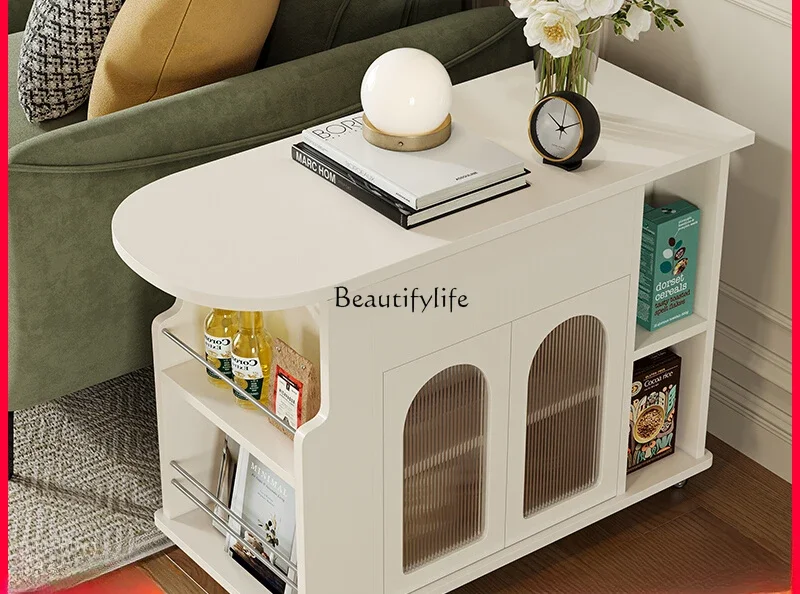 Cream wind removable side table household small coffee table living room sofa side cabinet