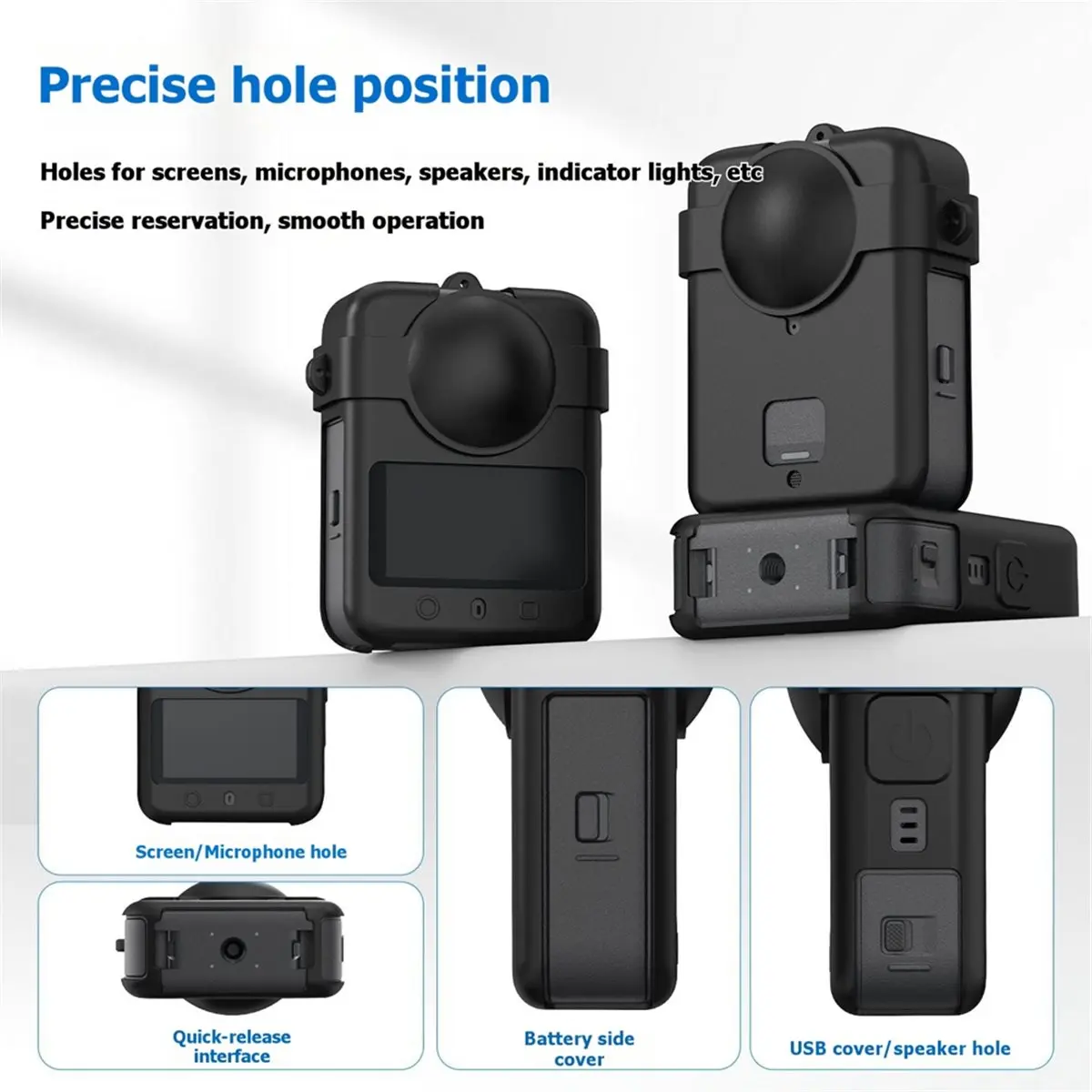 Silicone Cover Case for 360 1/2 Panoramic Action Camera Protector Sleeve Cover with Hanging Rope