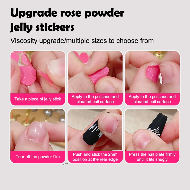 Autocollants Double face réutilisables, 24/30 pièces, gelée transparente, colle pour faux ongles, accessoires et outils