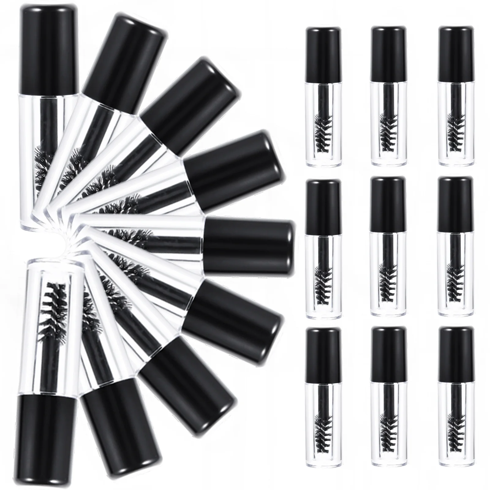 

20 Pcs Empty Eyelashes Mascara Tube Clear Lip Gloss for Women Refillable Tubes Mini