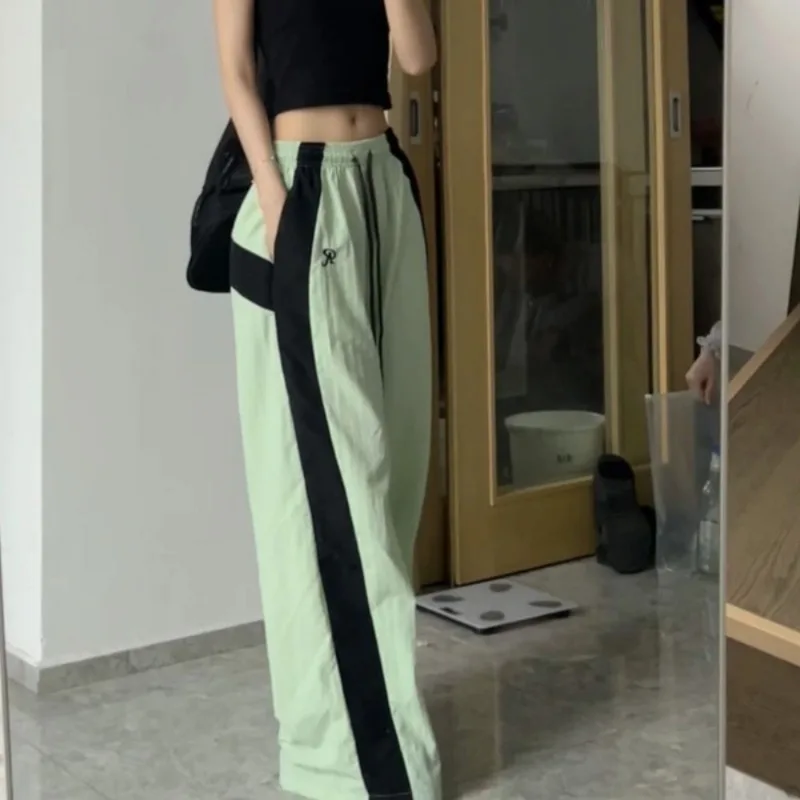 Deeptown Y2k Vintage Baggy Pants Summer 2024 Women Korean Fashion Sports Wide Leg Trousers Casual Oversized Patchwork Aesthetic