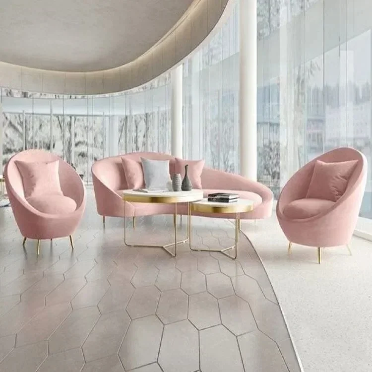 

#Hot Sales Modern Nordic Designer Unique And Fresh Velvet Living Room Furniture Chesterfield Sofa Set