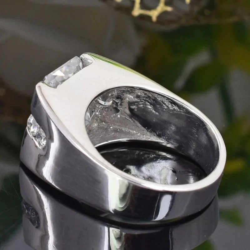 Solid 925 Sterling Silver Ring Fully Set with Moissanite Festive Gift Ideal for Any Occasion