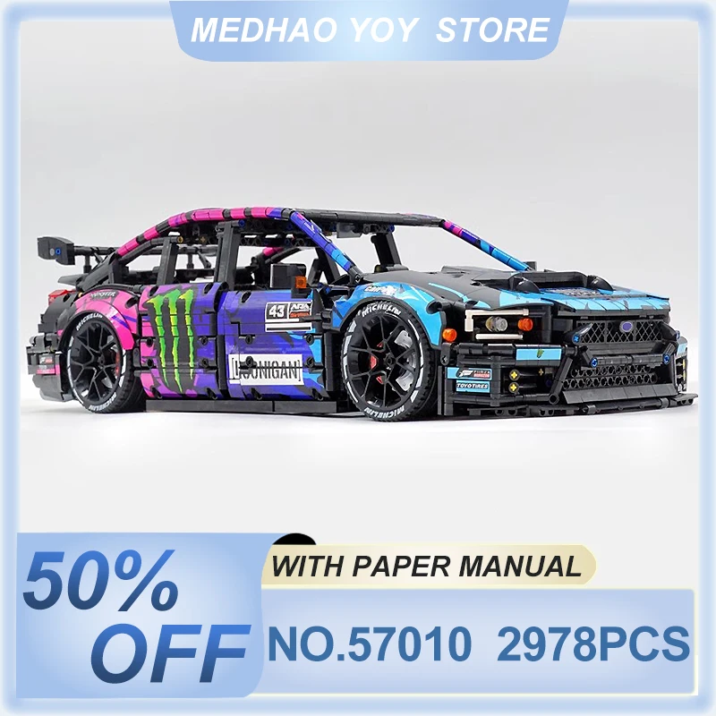 New 57010 Technical Super Sport Car Model WRX STI Compatible MOC-79953 Building Blocks Bricks Puzzle Toy Birthday Gifts For Kids