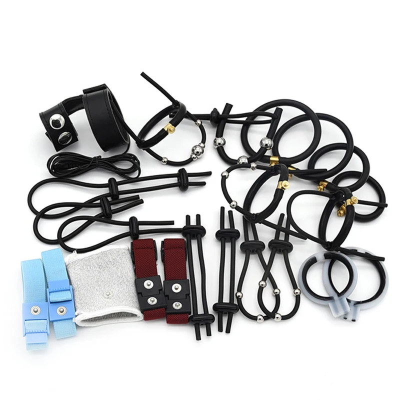 Electro Shock Penis Ring,E-stim Cock Cage,Penis Stimulation Cock Ring,Penis Extender Enlargement Ring,Sex Tool For Men Adult Toy