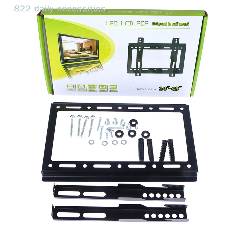 convenient14-43Inch TV Mounts LCD LED Monitor Wall Mount Bracket Fixed Flat Panel TV Frame Thickness 0.8MM