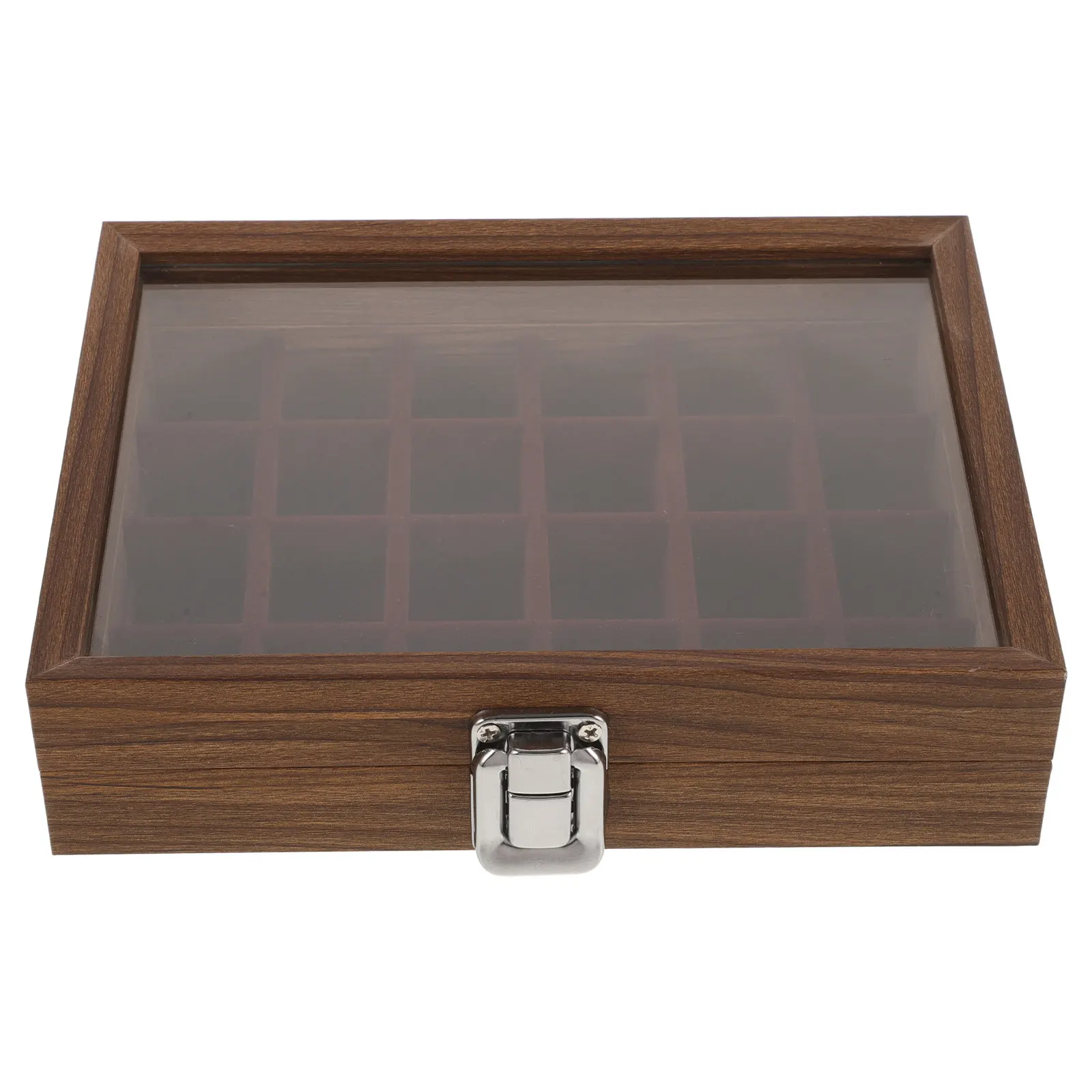 

Walnut Glass Lid Jewelry Box Large Capacity Organizer Storage Case for Rings Necklaces Earrings Display Storage Jewelry Box